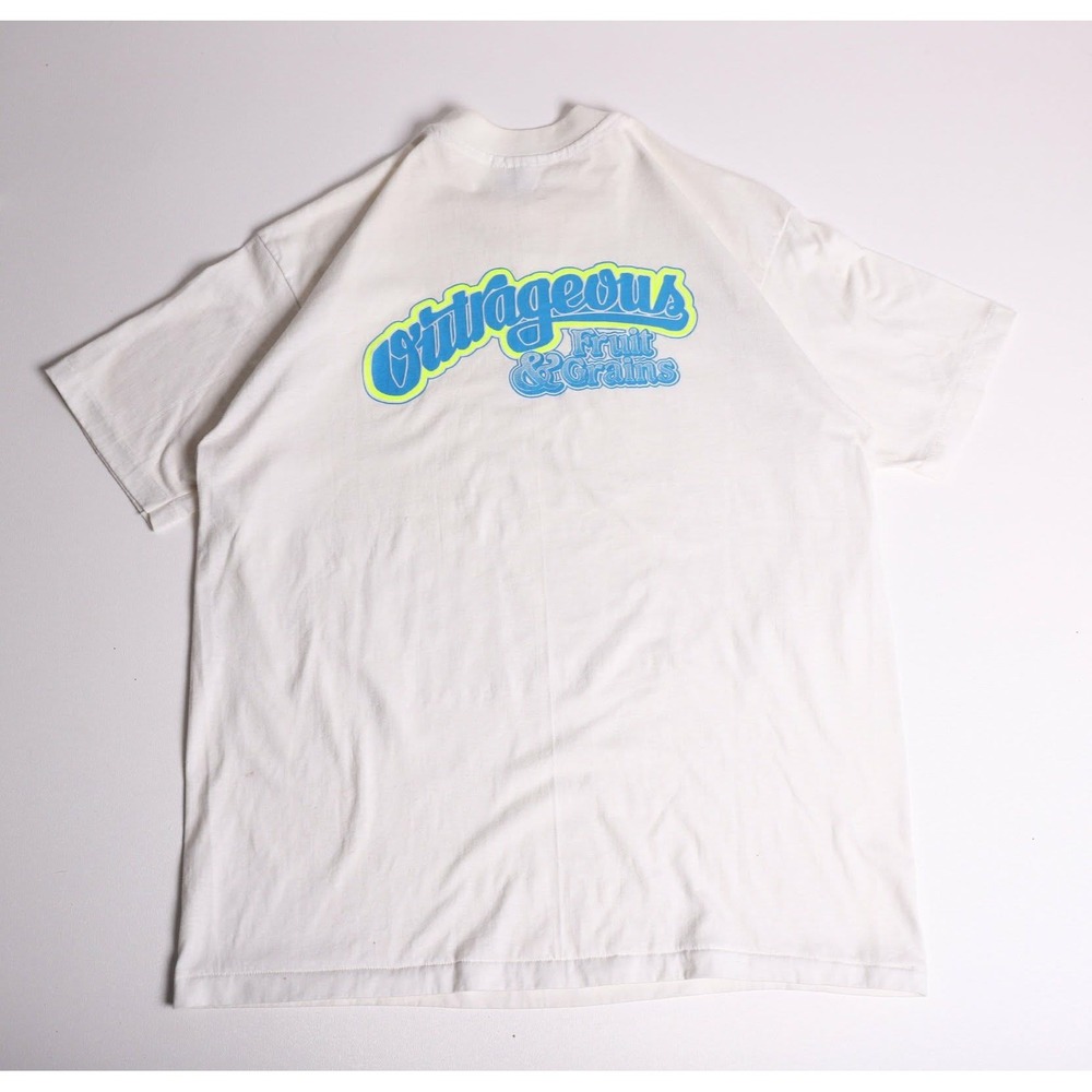 Vintage Outrageous Fruit & Grains Food Promotional T-Shirt White XL Made in USA